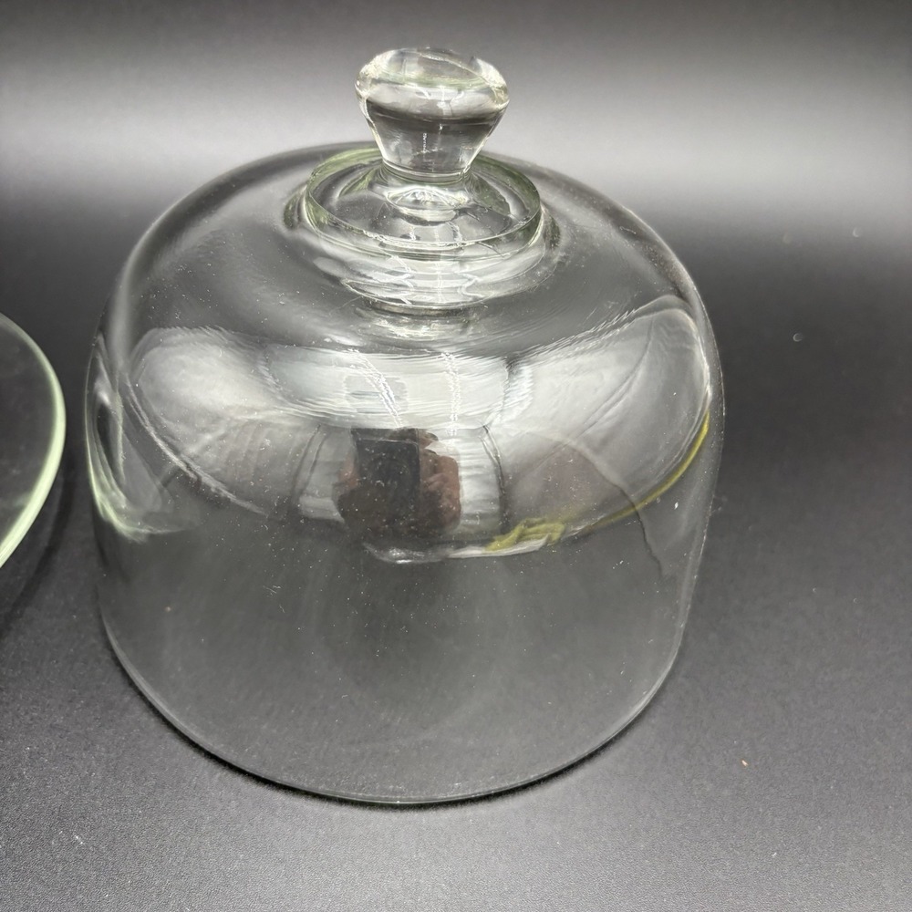 Arcoroc France Clear Glass 2-pc Cheese Dome Covered Serving Dish Vintage - Picture 6 of 9